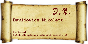 Davidovics Nikolett névjegykártya